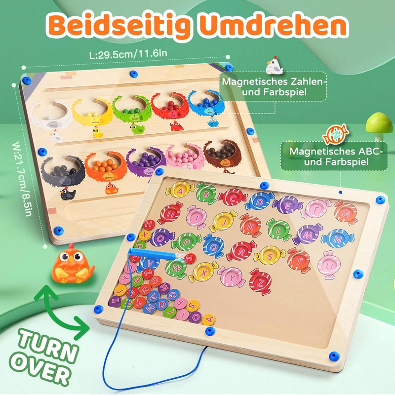 2 in 1 Montessori Magnetspiel Labyrinth