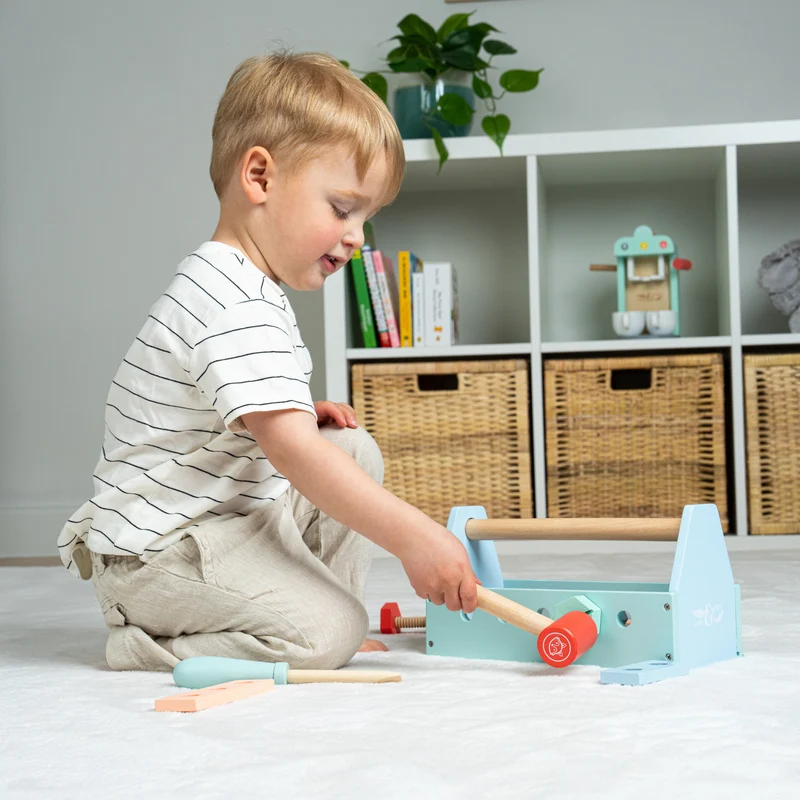 Caisse à outils en bois FSC pour enfant dès 3 ans