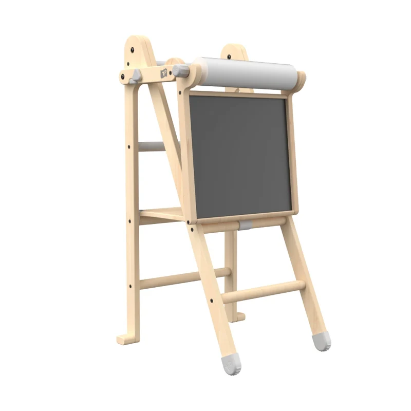 Tour d’apprentissage pliable et tableau créatif en bois FSC® pour enfant dès 18 mois