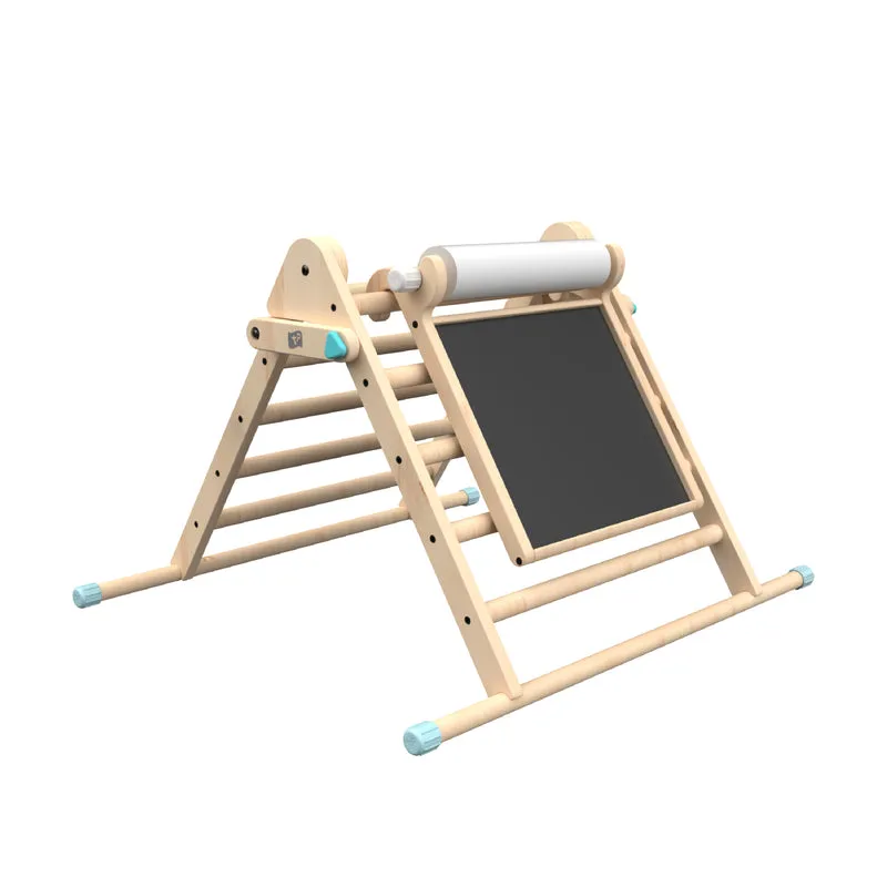 Triangle d’escalade pliable et tableau créatif en bois FSC® pour enfant dès 1 an