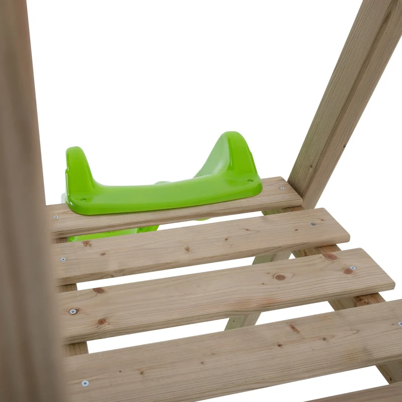 Portique 2 balançoires avec toboggan - bois FSC® - H200 cm - THYMÉLÉE