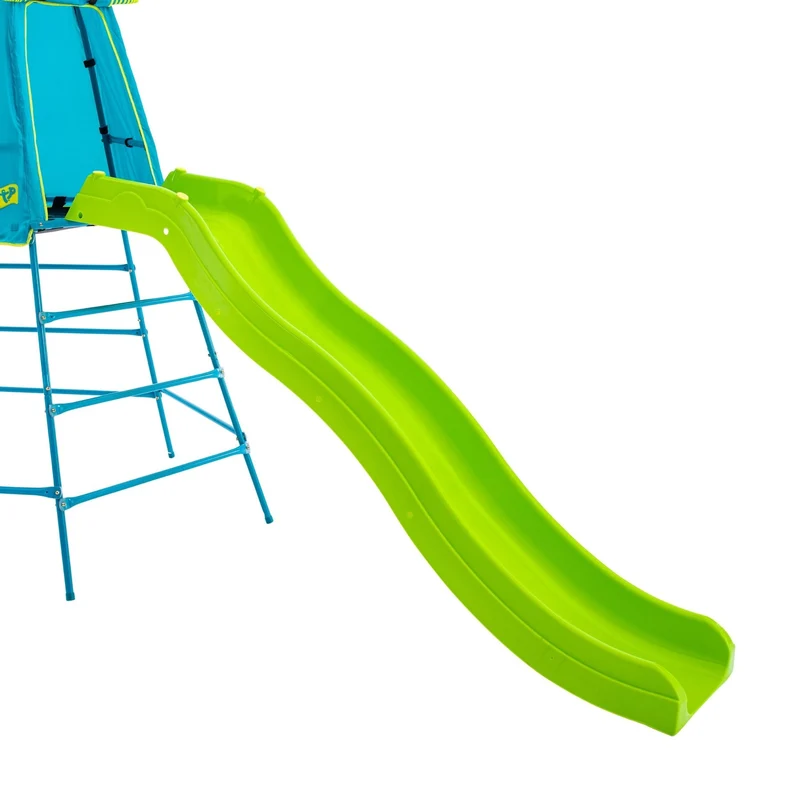 Aire de jeux pont de singe et toboggan - métal bleu - H201 cm - EXPLORER TOUR