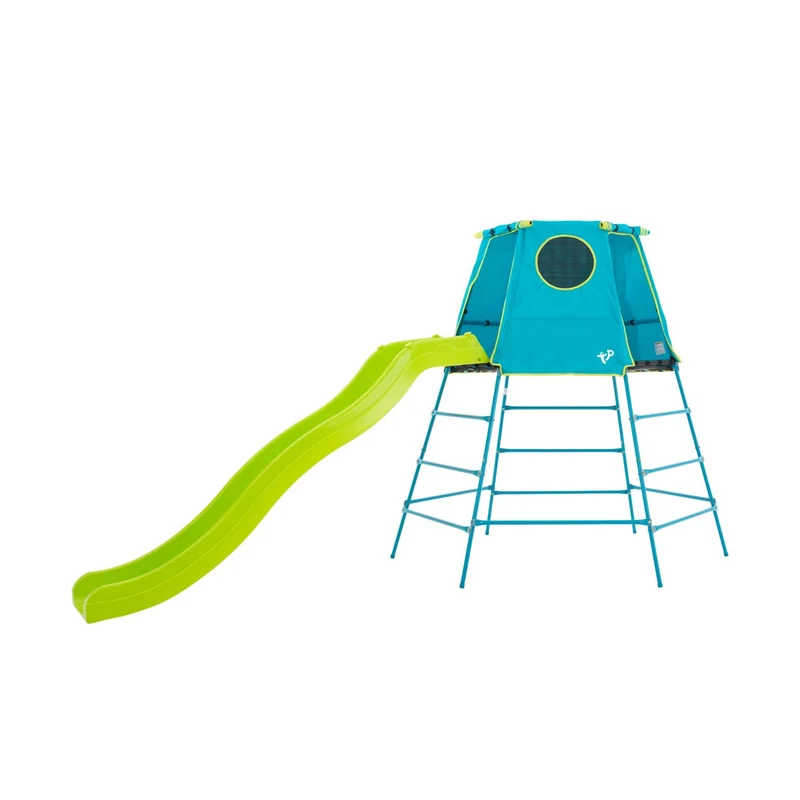 Aire de jeux toboggan - métal bleu - H201 cm - EXPLORER TOUR