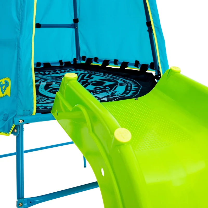 Aire de jeux toboggan - métal bleu - H201 cm - EXPLORER TOUR