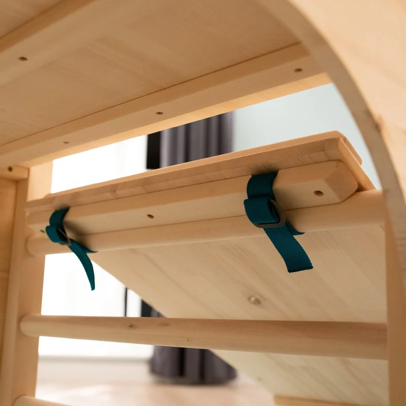 Aire de jeux Montessori Cube, Triangle et Toboggan en bois FSC®