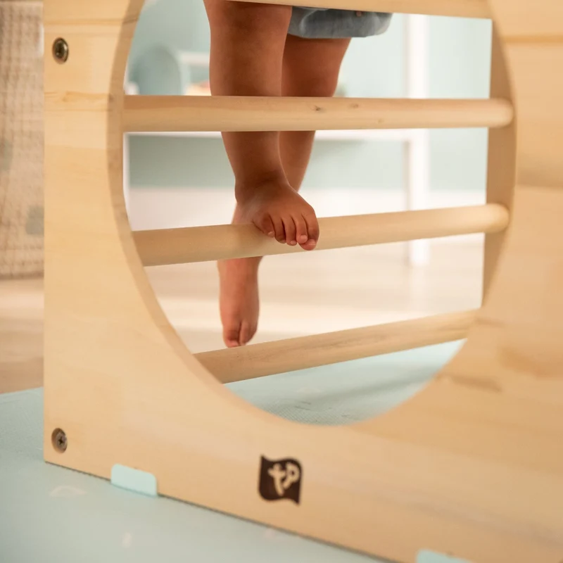 Aire de jeux Montessori Cube, Triangle et Toboggan en bois FSC®