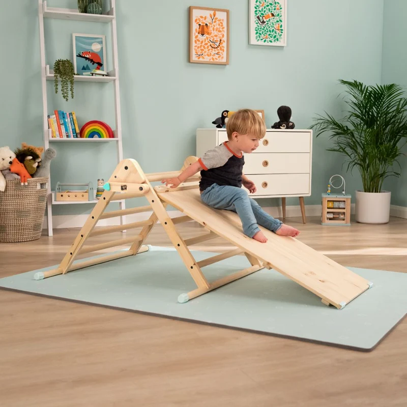 Pont-toboggan Montessori en bois FSC® pour enfant dès 1 an