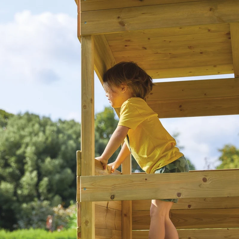 Cabane enfant sur pilotis avec coffre de rangement - bois FSC® - CIMES