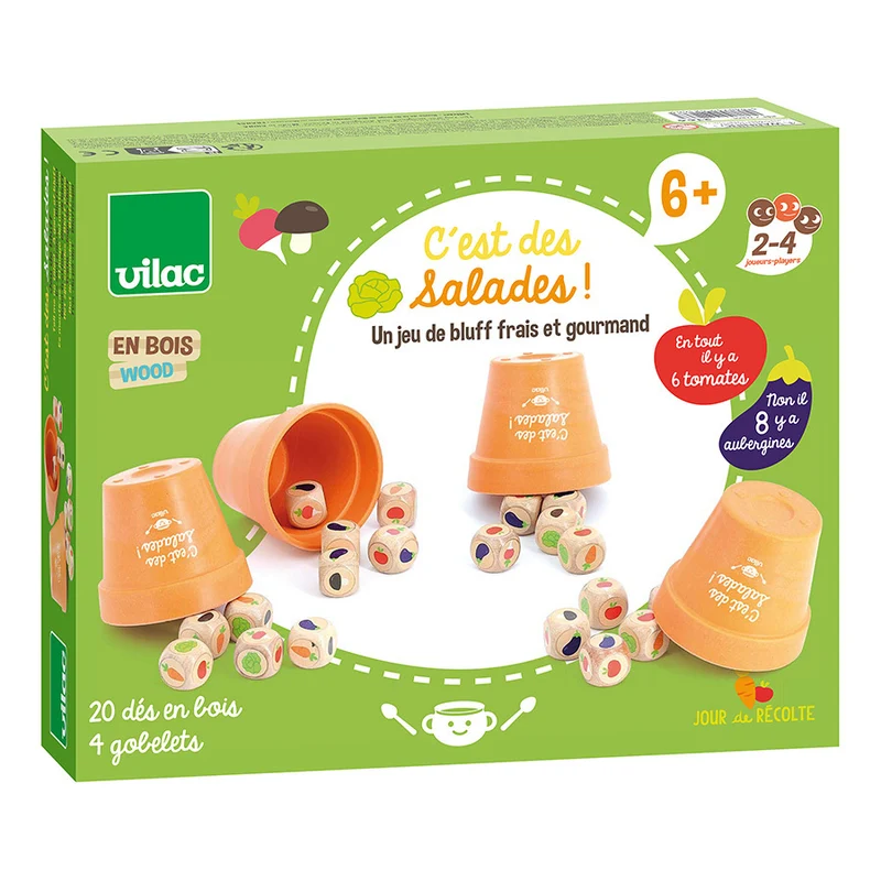 Vilac - C'est des salades, jeu de bluff - Jour de récolte - 6 ans+