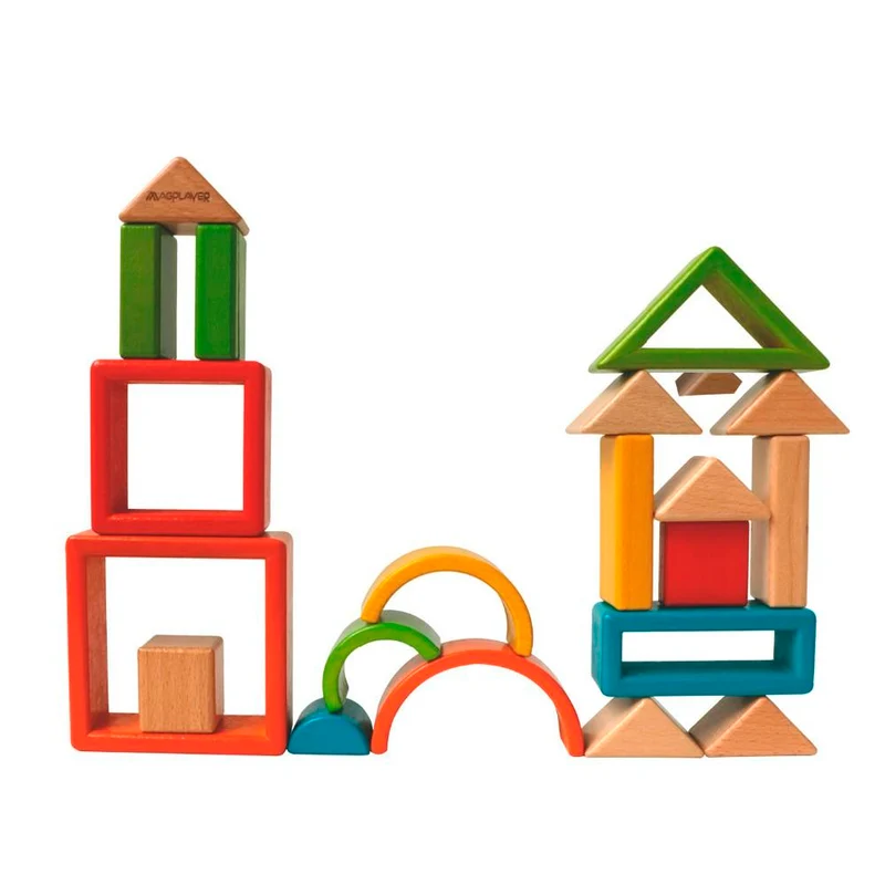 Montessori Holzbausteine Regenbogen Set