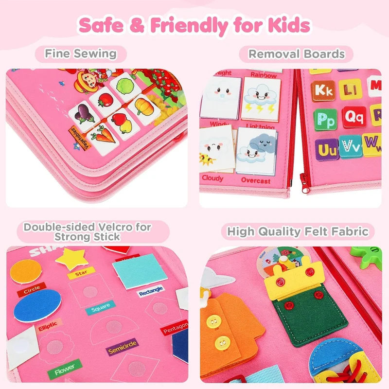 Montessori Busy Board/Quiet Book 10-seitig – Magische Welt