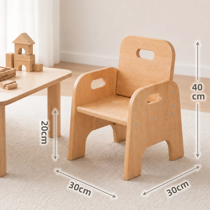 Montessori Kleinkindstuhl aus Holz – niedriger Kinderstuhl ab 1 Jahr