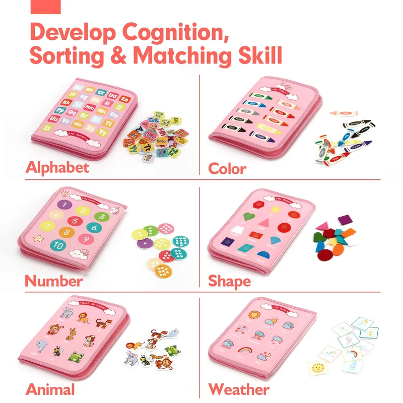 Montessori Busy Board/Quiet Book 8-seitig – Einhorn