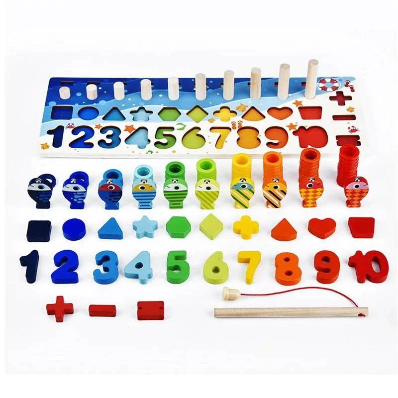 Montessori Holz Mathematik Spielzeug – Zählbrett & Angeln