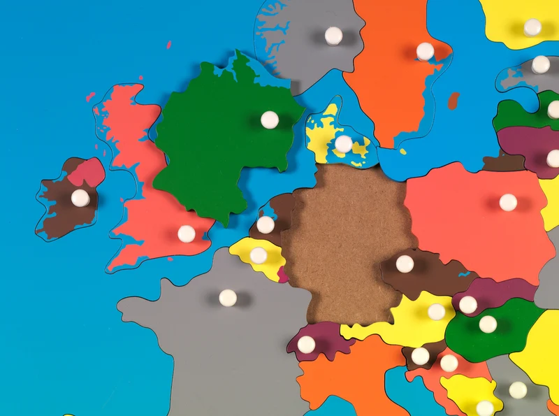 Montessori Europapuzzle Holz – Lernkarte mit 36 Ländern