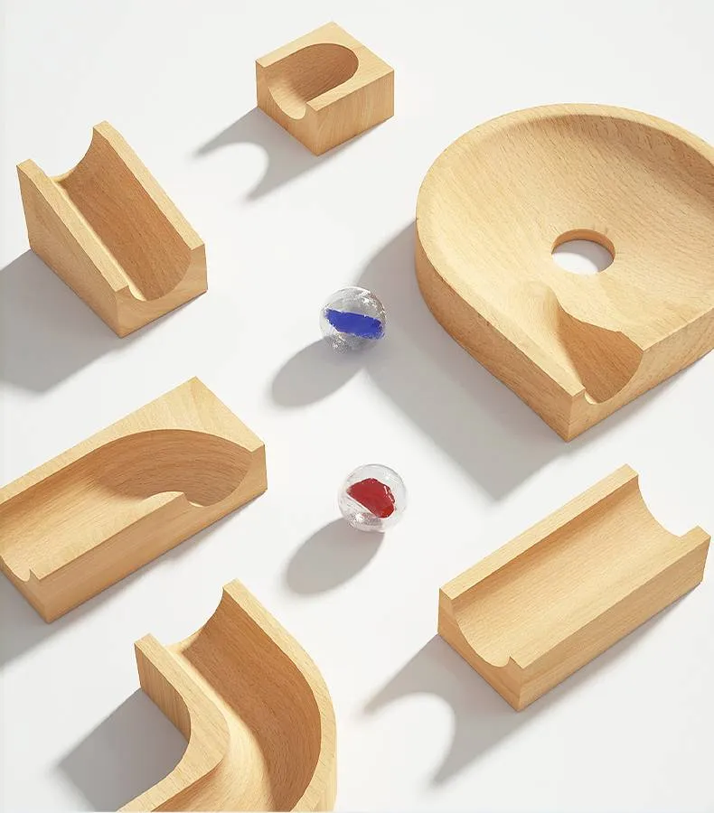 Montessori Murmelbahn Holz – Kreativer Konstruktions-Spaß