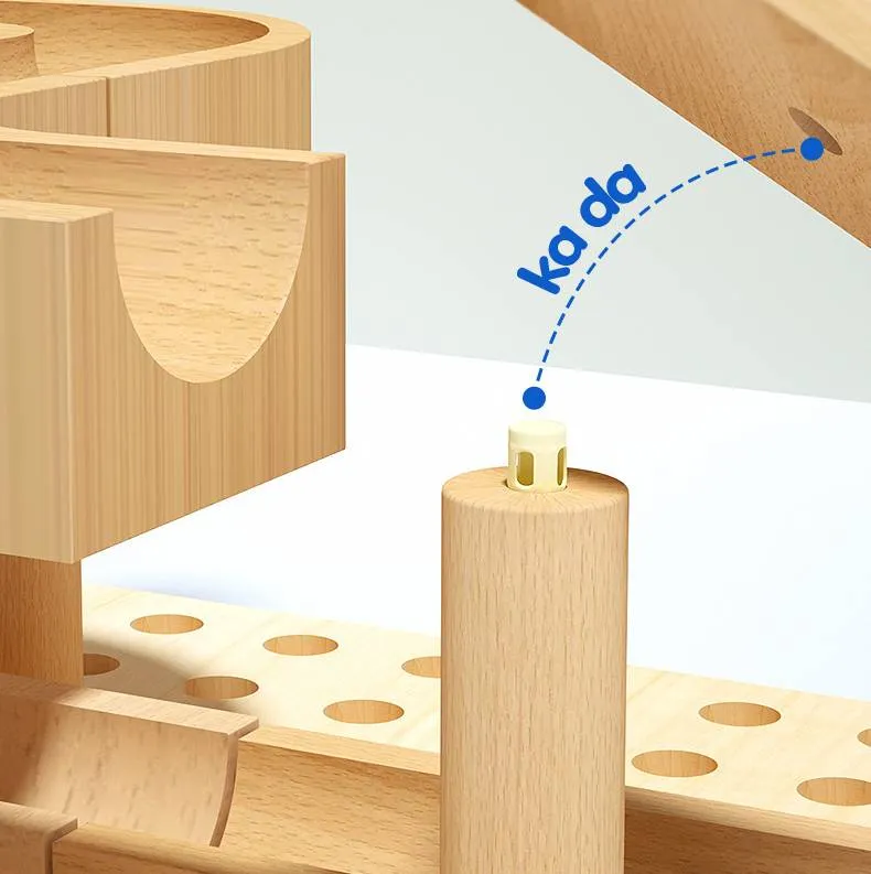 Montessori Murmelbahn Holz – Kreativer Konstruktions-Spaß