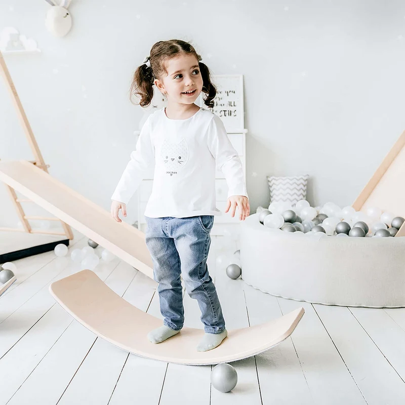 Regenbogen Wackelbrett – Montessori Balance Board Holz