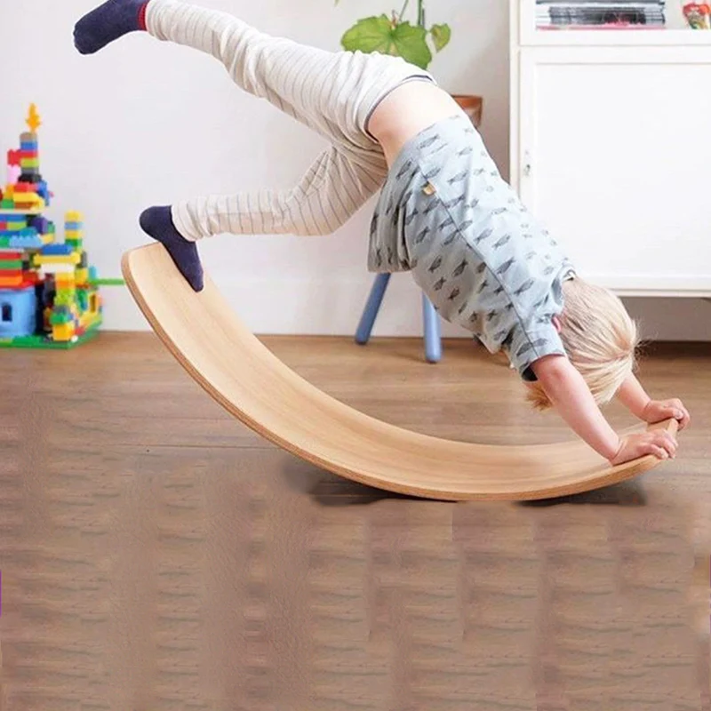 Regenbogen Wackelbrett – Montessori Balance Board Holz
