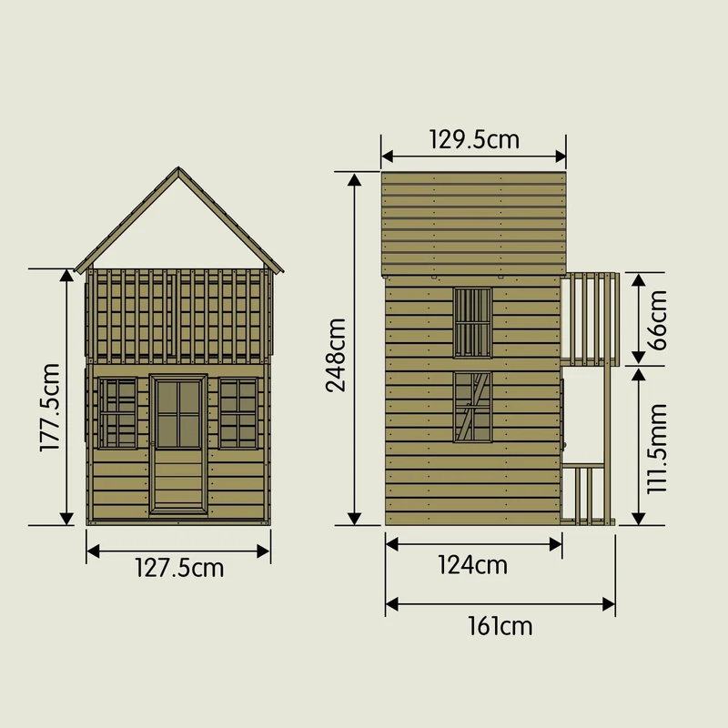 Cabane enfant avec étage - bois FSC® - LOFT