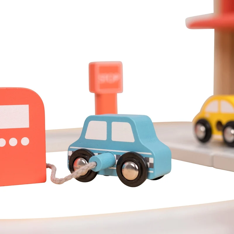 Garage à trois étages en bois FSC® pour enfant dès 3 ans