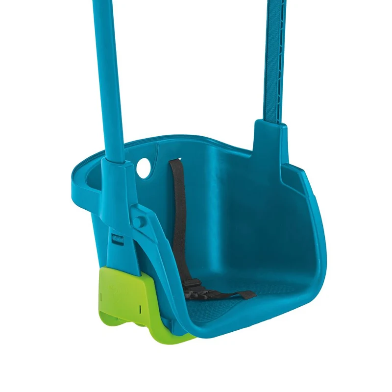 Balançoire siège bébé évolutif de 6 mois à 8 ans - H190-250cm - bleu et vert - QUADPOD