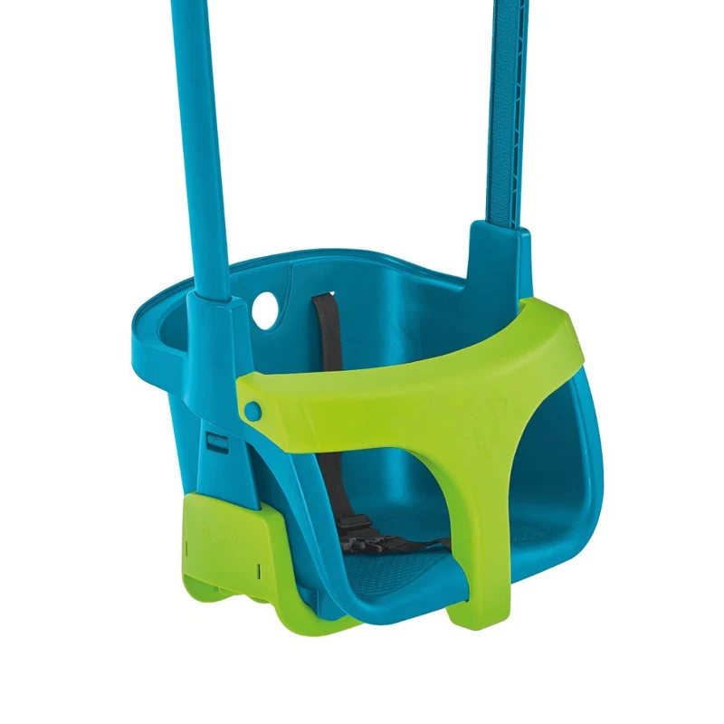 Balançoire siège bébé évolutif de 6 mois à 8 ans - H190-250cm - bleu et vert - QUADPOD