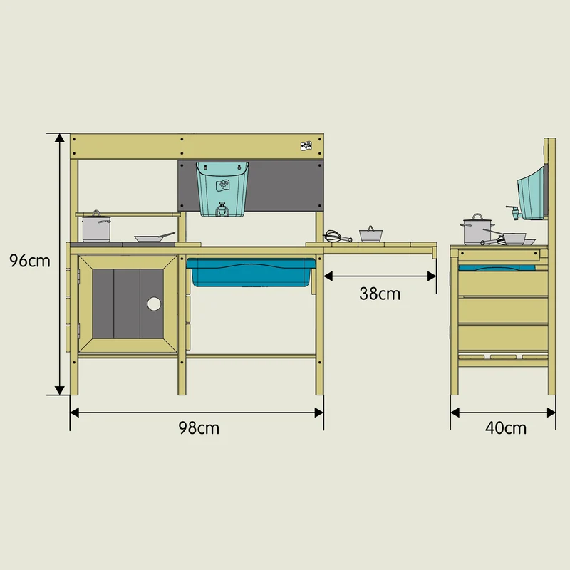 Cuisine d'extérieur pour enfant DELUXE bois FSC®