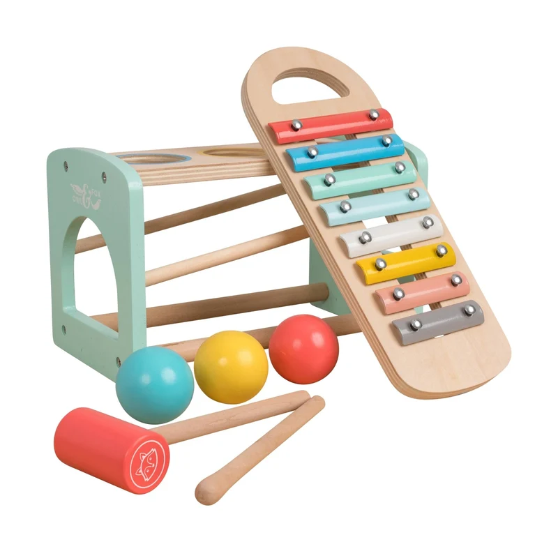 Banc xylophone en bois FSC® pour enfant dès 1 an