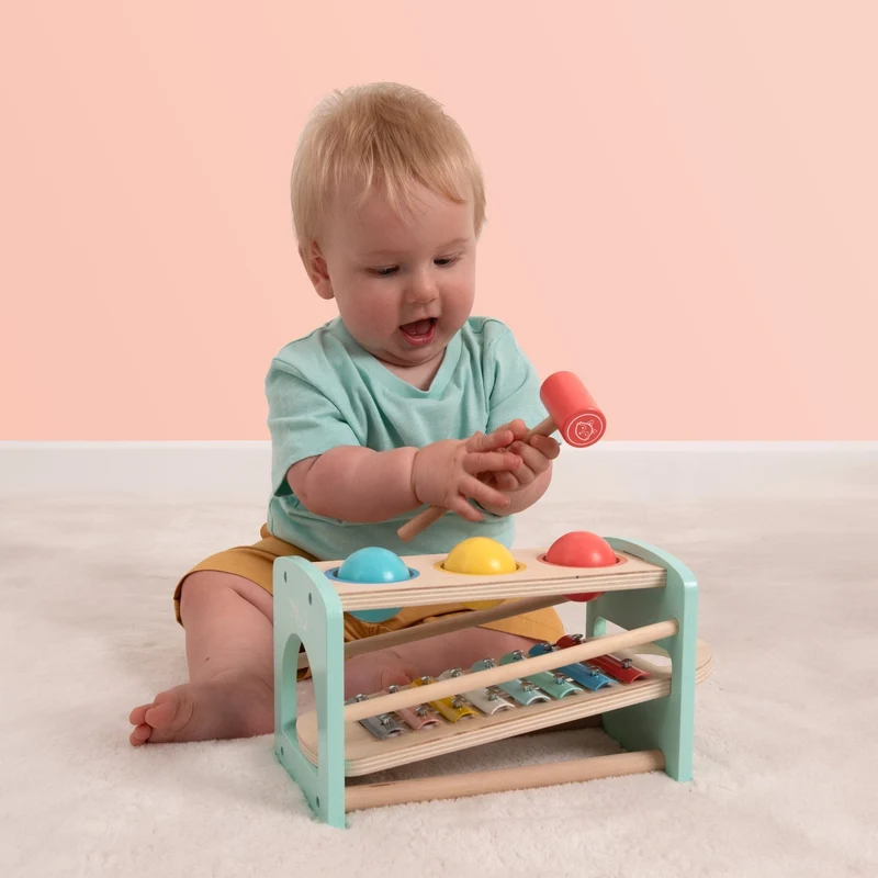 Banc xylophone en bois FSC® pour enfant dès 1 an