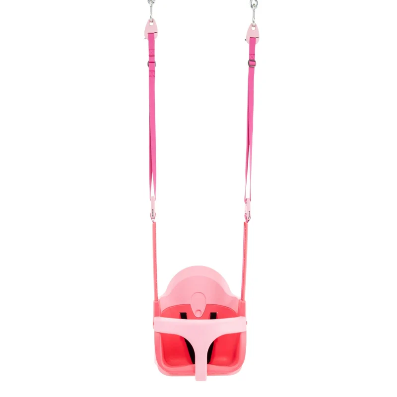 Balançoire siège bébé évolutif de 6 mois à 8 ans - H190-250cm - rose - QUADPOD