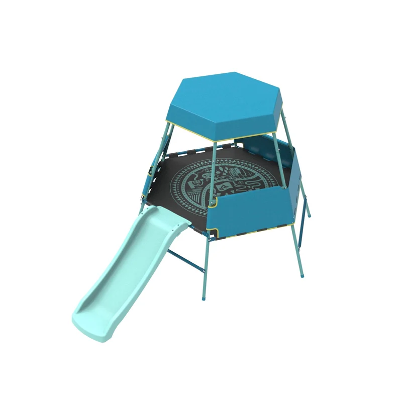 Aire de jeux évolutive avec toboggan - métal bleu - AVENTURIER