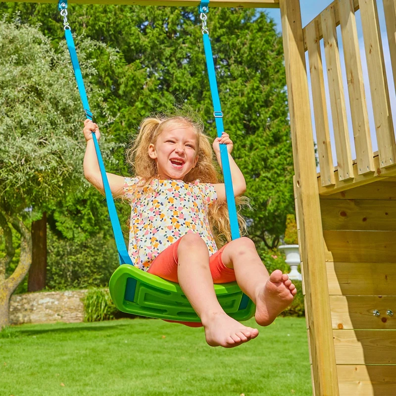 AIre de jeux pont de singe, 2 balançoires et toboggan - bois FSC® - TAMARIN SKYWOOD