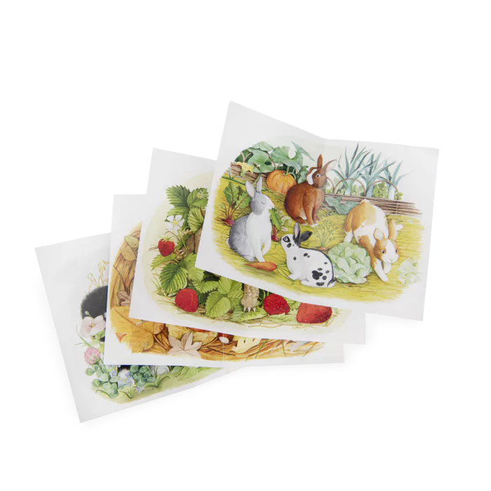 Moulin Roty - LE JARDIN DU MOULIN - 4 mini puzzles des animaux (4x12 pièces) - 2 ans+