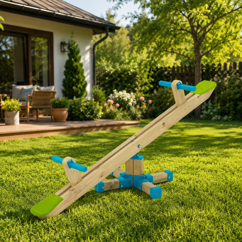 Trébuchet pour enfant balançoire à bascule rotatif 360° - bois FSC®