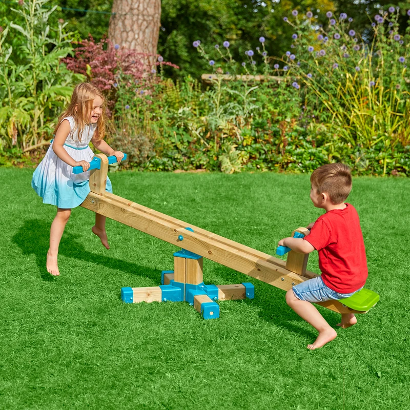 Trébuchet pour enfant balançoire à bascule rotatif 360° - bois FSC®