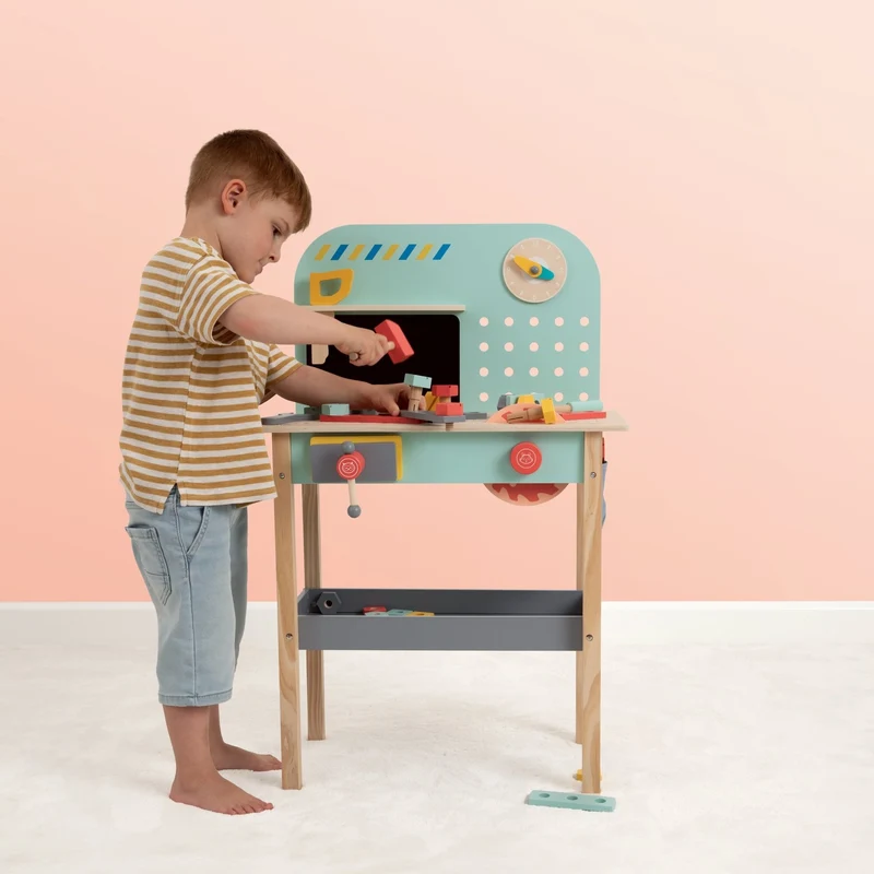 Établi de bricolage en bois FSC® pour enfant dès 3 ans