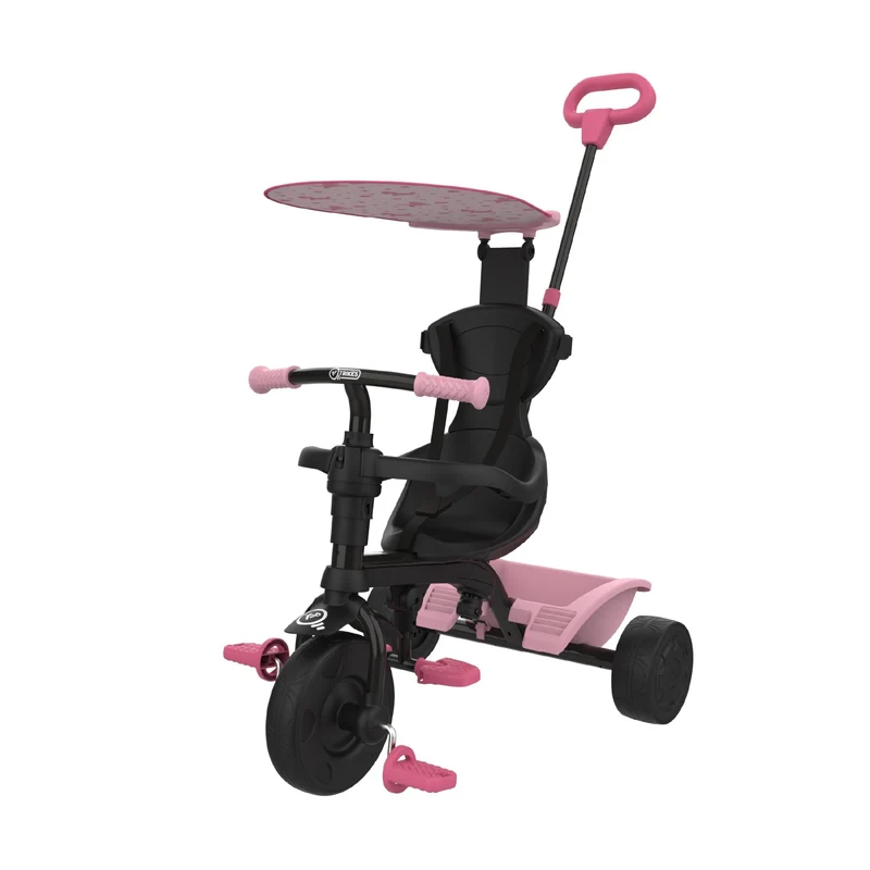Tricycle enfant évolutif 4 en 1 rose DINO dès 1 an
