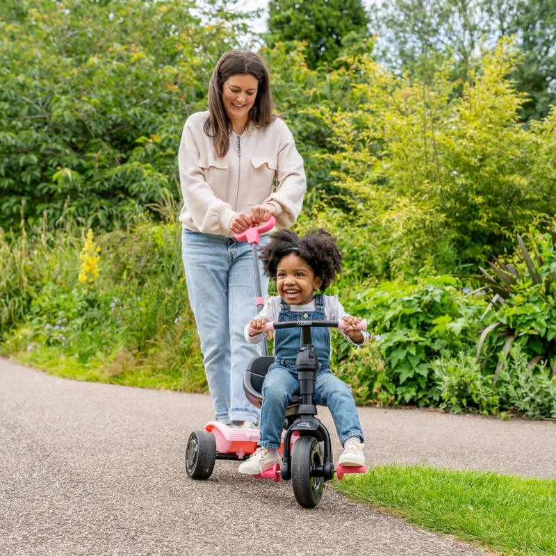 Tricycle enfant évolutif 4 en 1 rose DINO dès 1 an