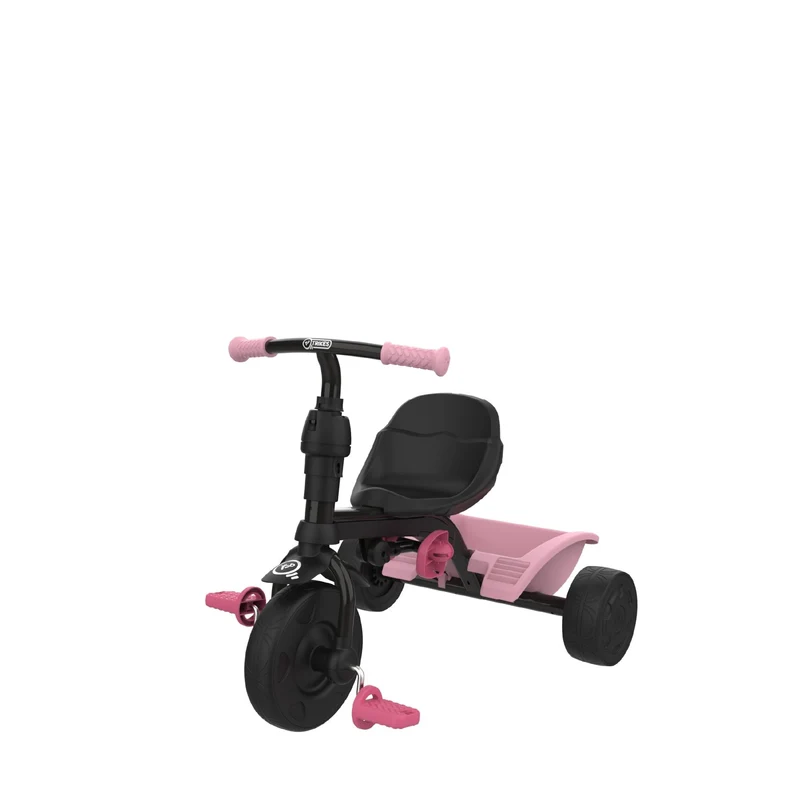 Tricycle enfant évolutif 4 en 1 rose DINO dès 1 an