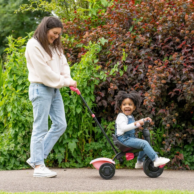 Tricycle enfant évolutif 4 en 1 rose DINO dès 1 an