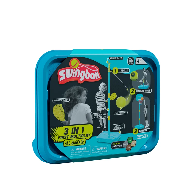 Set de jeux premier âge Swingball® 3 en 1 toutes surfaces - speedball tennis, foot et basketball