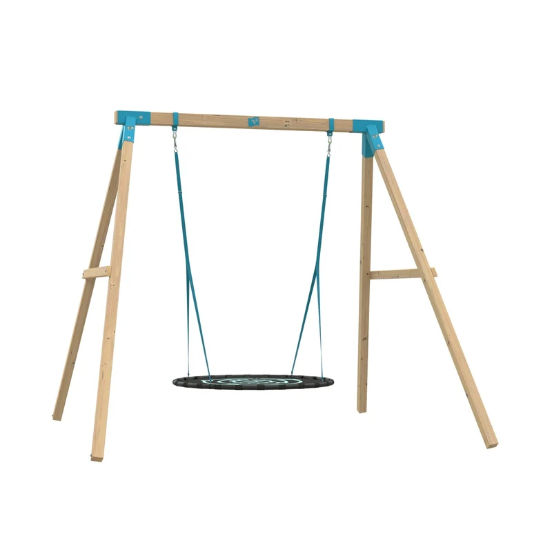 Portique balançoire nid d'oiseau - bois carré FSC® - H243 cm - AMARANTE