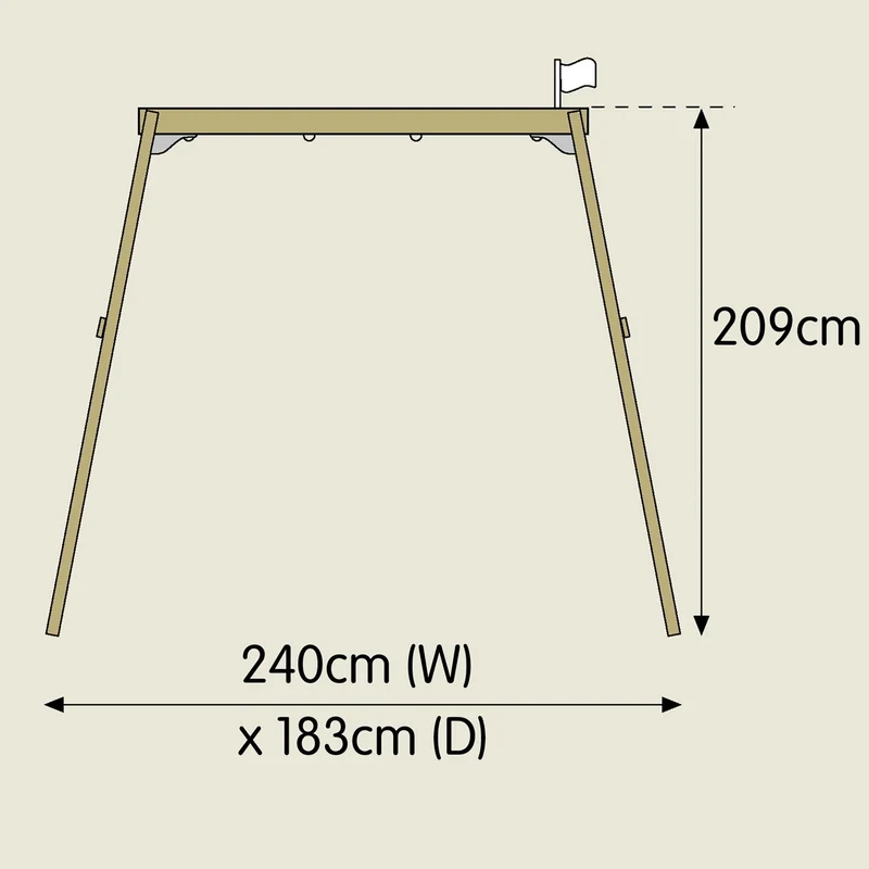 Portique 2 balançoires - bois FSC® - H200 cm - FOREST