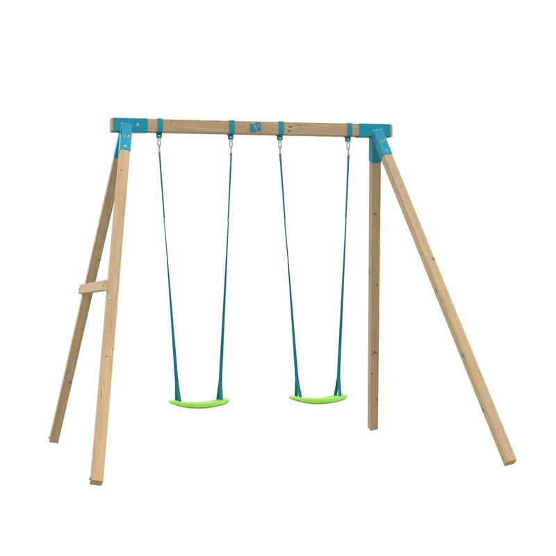 Portique 2 balançoires bois carré FSC® - H243 cm - ACACIA