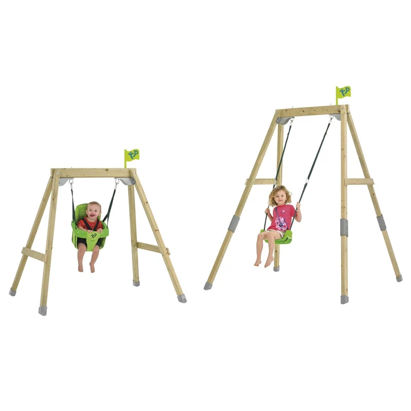 Portique balançoire évolutif avec fauteuil bébé - bois FSC® - H120-200 cm - FOREST ACORN