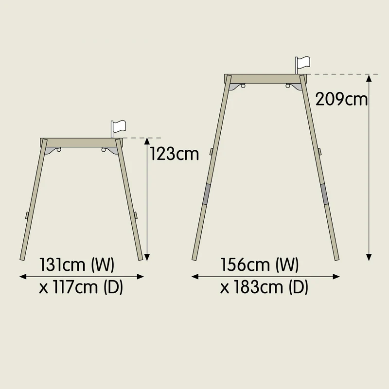 Portique balançoire évolutif avec fauteuil bébé - bois FSC® - H120-200 cm - FOREST ACORN