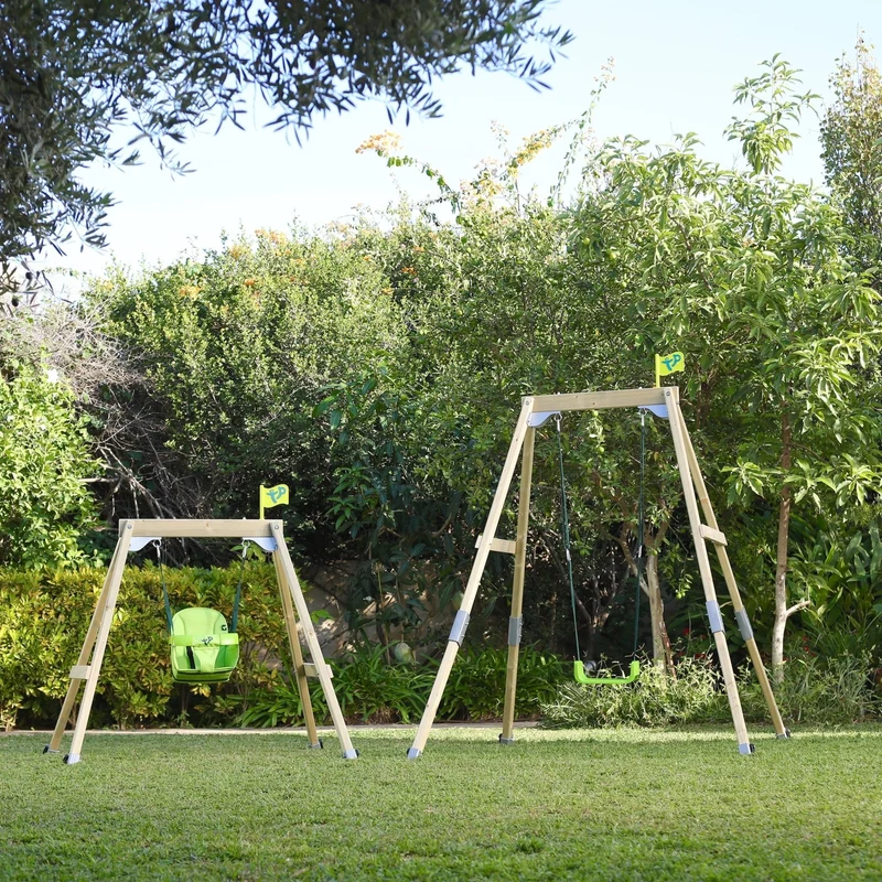Portique balançoire évolutif avec fauteuil bébé - bois FSC® - H120-200 cm - FOREST ACORN