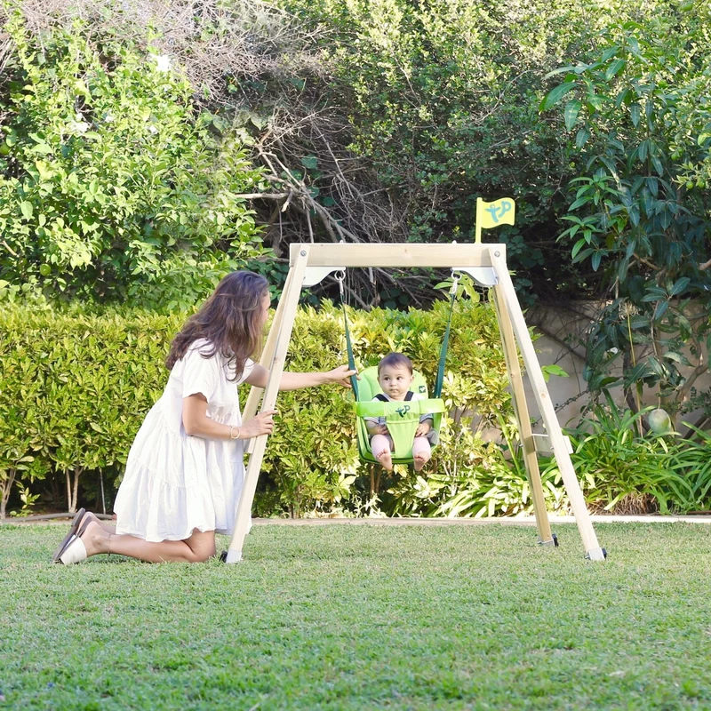 Portique balançoire évolutif avec fauteuil bébé - bois FSC® - H120-200 cm - FOREST ACORN