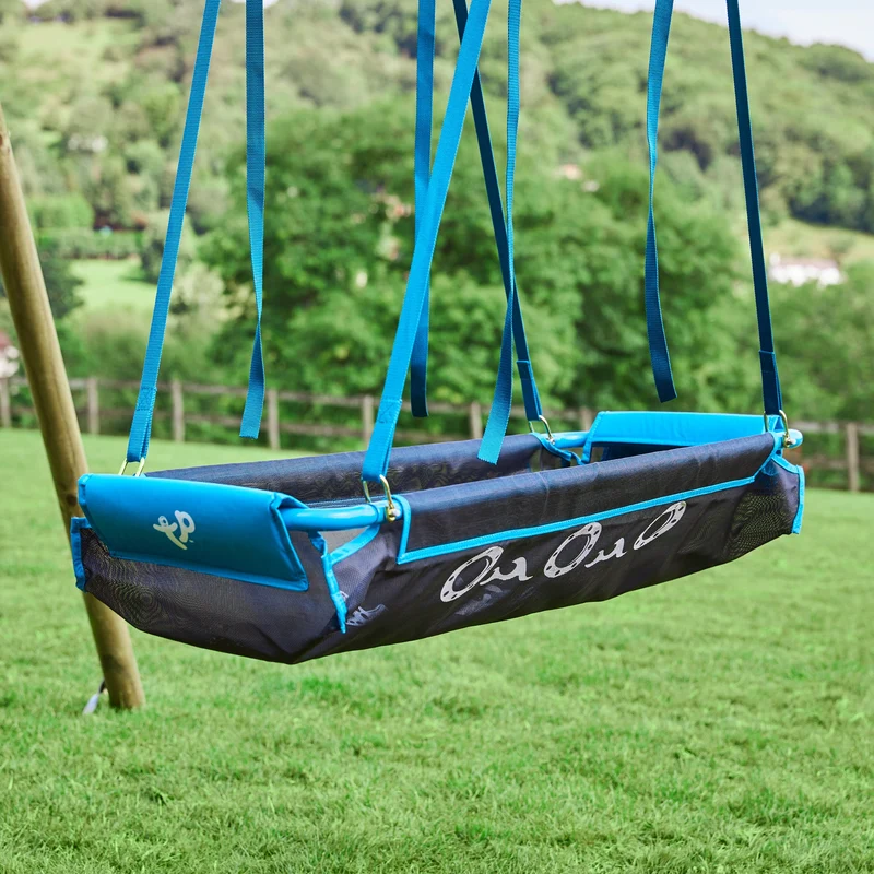 Balançoire bateau pirate 2 enfants pour portique bois - sans fixation - noir et bleu